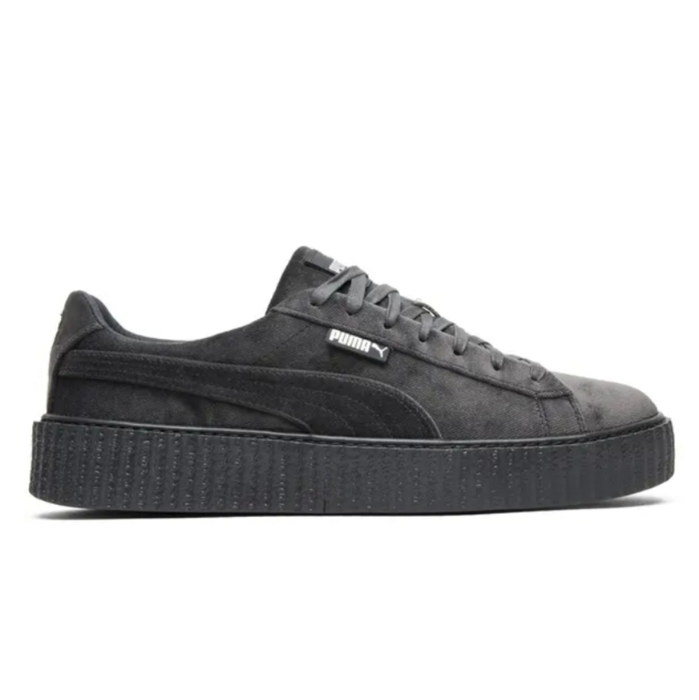 Fenty x Puma Soft Grey Velvet Lace Up One Inch Gothic Platform Creepers 6.5 - Picture 4 of 13
